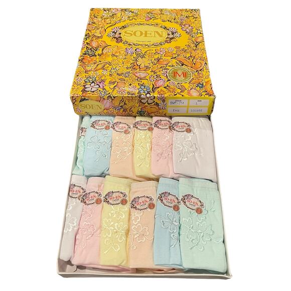 Soen SMP Semi Full Panty Pastel Color Embroidered Size Large - Picture 5 of 7